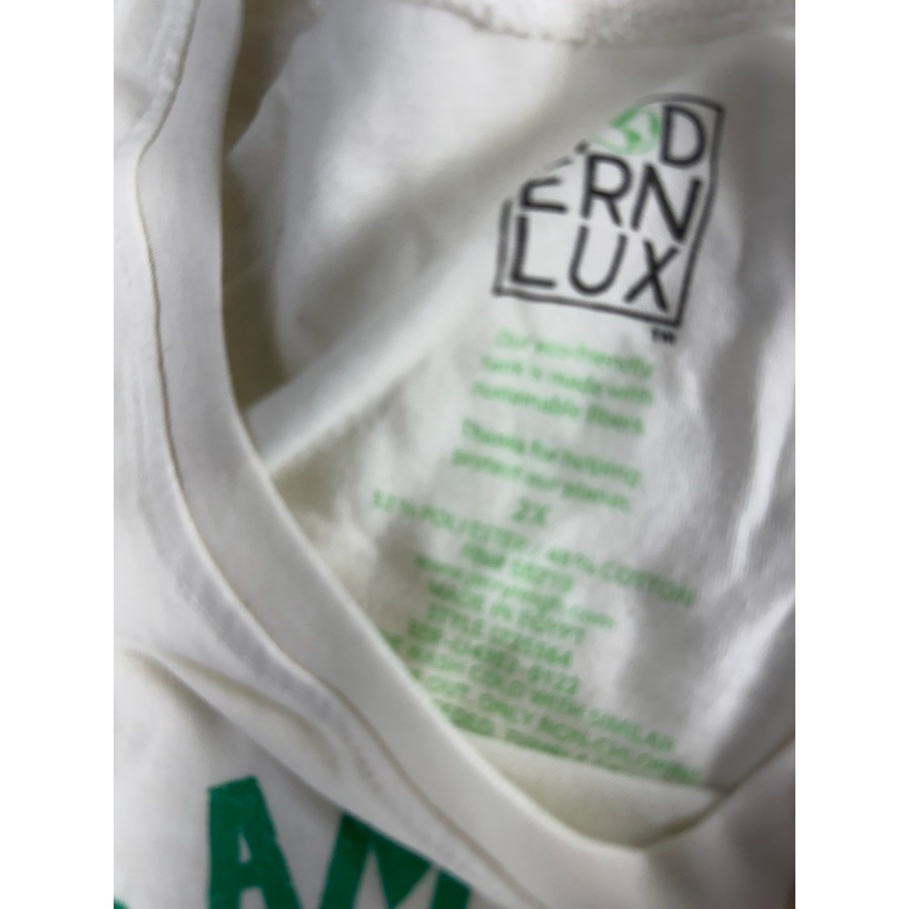 Modern LUX Eco Warrior Graphic Tank Top Women's White Sleeveless Cotton, Size 2X - Picture 5 of 7